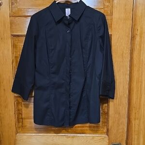 Bobbie Brooks Classic Black Button Down Shirt M